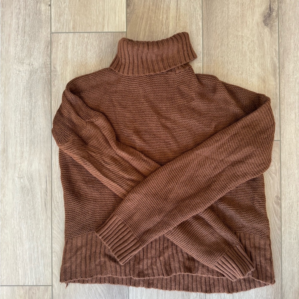 SHEIN Chocolate Brown Turtleneck Sweater